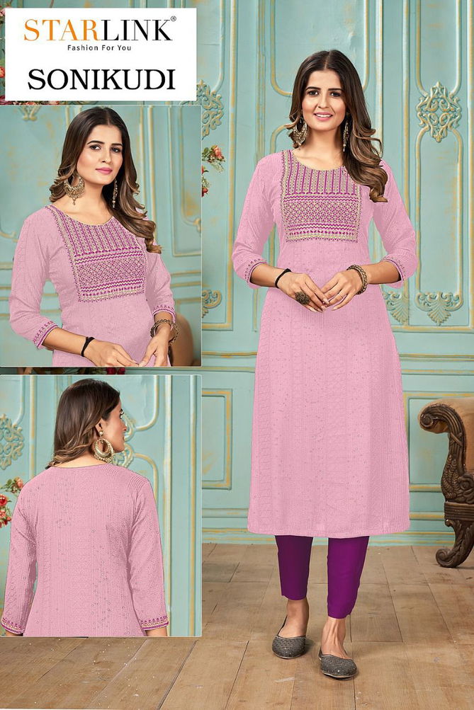 Starlink Soni Kudi Fancy Designer Ethnic Wear Rayon Latest Kurti Collection